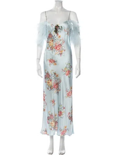 Pre-owned Rodarte Silk Long Dress In Blue