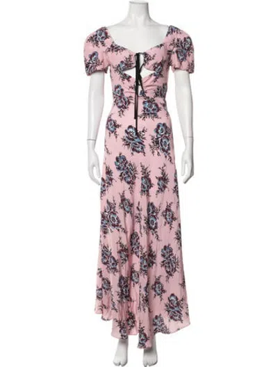 Pre-owned Rodarte Silk Long Dress In Pink
