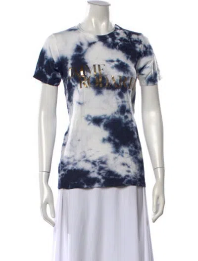 Pre-owned Rodarte Tie-dye Print Crew Neck T-shirt In Black