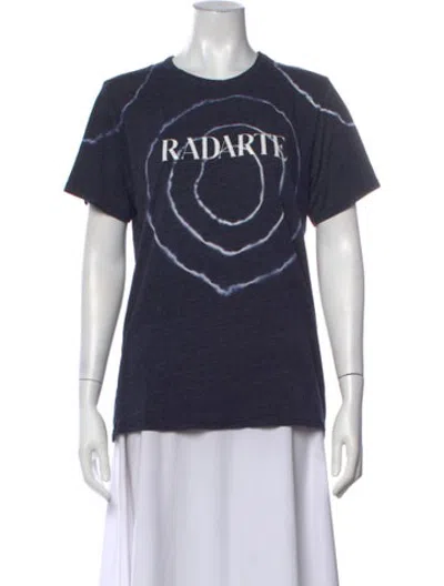 Pre-owned Rodarte Tie-dye Print Crew Neck T-shirt In Blue