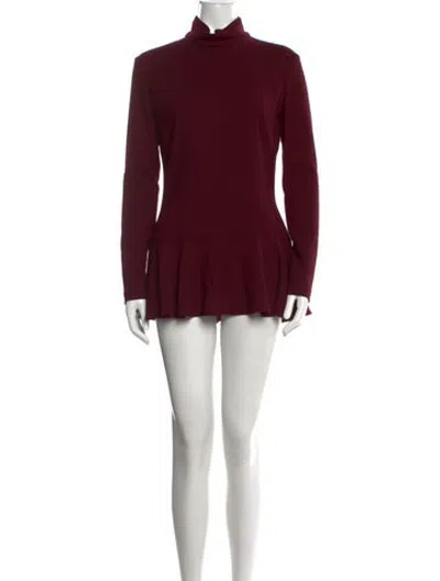 Pre-owned Rodarte Wool Mini Dress In Burgundy
