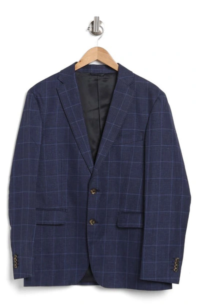 Rodd & Gunn Windowpane Linen & Cotton Sport Coat In Indigo