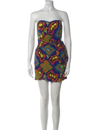 Pre-owned Rodebjer Silk Mini Dress In Blue
