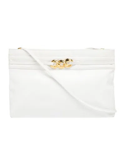 Pre-owned Rodo Leather Crossbody Bag In White