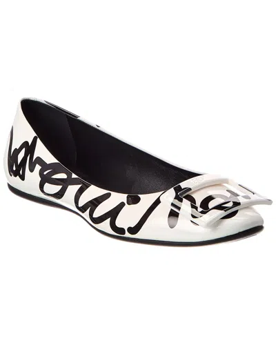 Roger Vivier Leather Flat In Animal Print