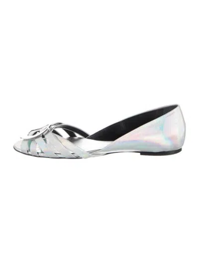 Pre-owned Roger Vivier Leather Sandals In Metallic/silver