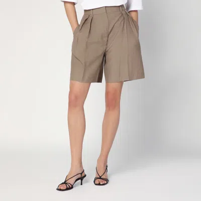 Rohe Bermuda Shorts In Khaki Linen Blend In Beige