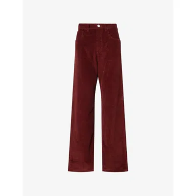 Rohe Frames Womens Bruun Baggy Corduroy Cotton Trousers Wine In Brown