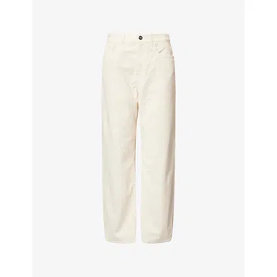 Rohe Frames Womens Bruun Baggy Corduroy Cotton Trousers Winter White In Neutral