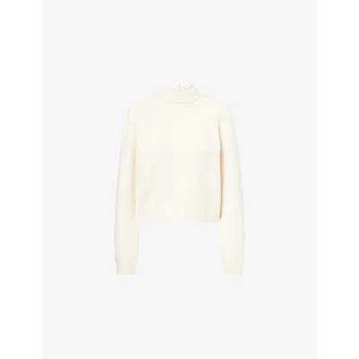 Rohe Frames Womens  Turtleneck Boxy-fit Wool And Cashmere-blend Jumper In White