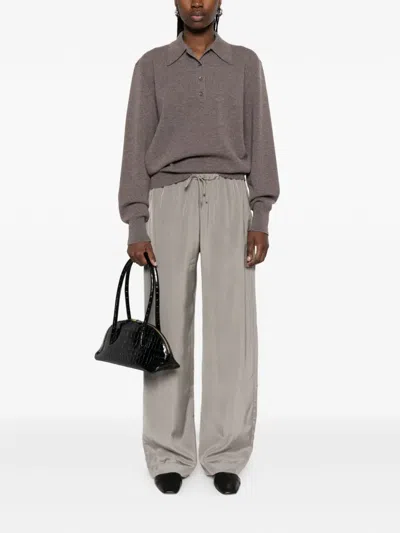 Rohe Róhe Grey Pyjama Trousers Black Stripes In Blue