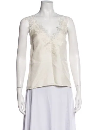 Pre-owned Rohe Silk V-neck Top In Neutrals