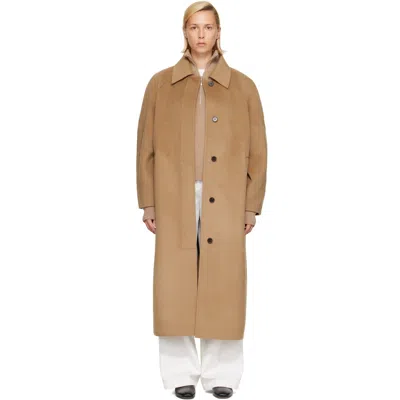 Rohe Tan Double-faced Wool Padded Coat In Brown