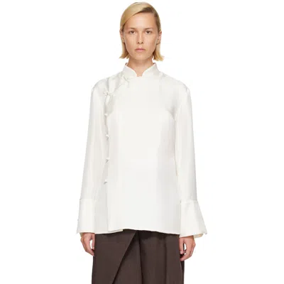 Rohe White Pankou Closure Silk Shirt