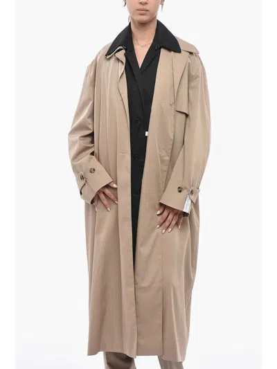 Rokh Trench Coat With Removable Detail In Beige