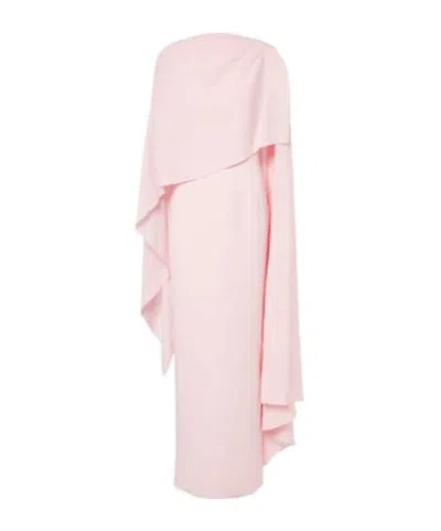 Roksanda Demetria Caped Crepe Maxi Dress In Pink