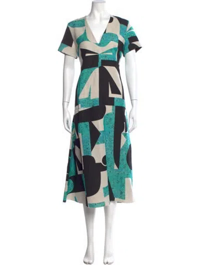 Pre-owned Roksanda Graphic Print Midi Length Dress In Multicolor