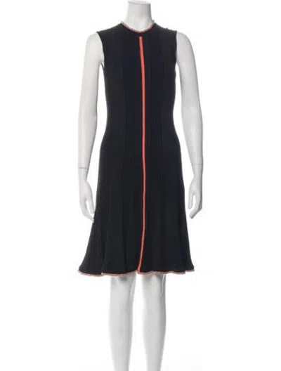 Pre-owned Roksanda Mock Neck Midi Length Dress In Black