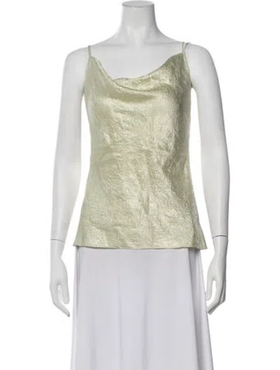 Pre-owned Roksanda Patterned Cowl Neck Top In Green