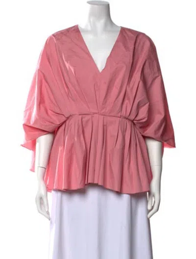 Pre-owned Roksanda V-neck Short Sleeve Top In Pink