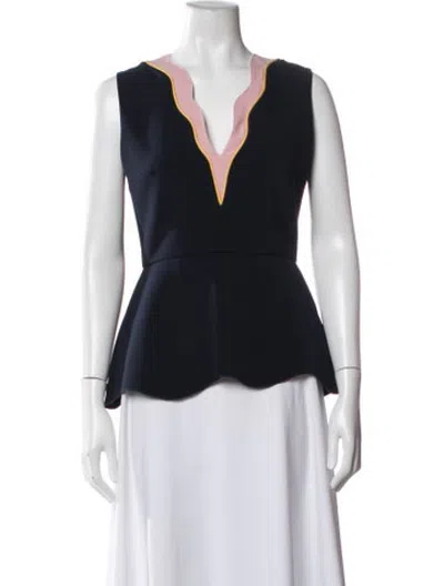 Pre-owned Roksanda V-neck Sleeveless Top In Blue