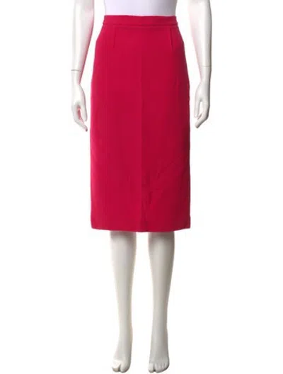 Pre-owned Roland Mouret Wool Midi Length Skirt In Pink