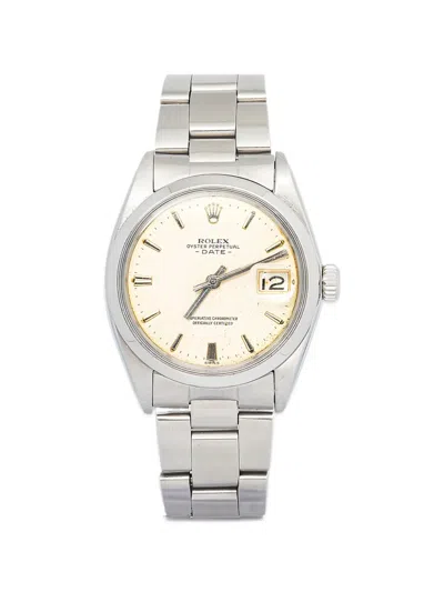Pre-owned Rolex Oyster Perpetual Date 34mm Watch In Neutrals