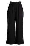 Rolla's Chloe Pleat Linen Blend Pants In Faded Black