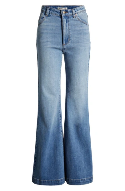 Rolla's East Coast Organic Cotton Blend Flare Leg Jeans In Mid Vintage Blue