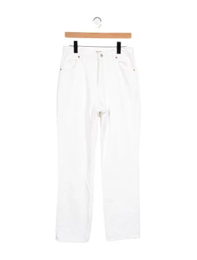 Pre-owned Rolla's High-rise Straight Leg Jeans In White