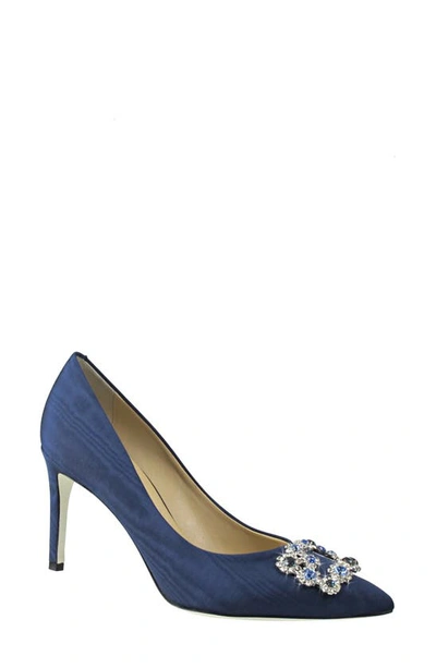Ron White Demi Pointed Toe Pump In French Navy