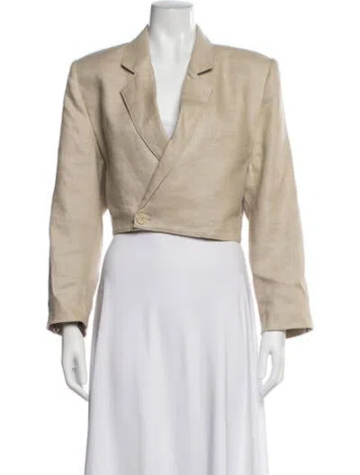 Pre-owned Ronny Kobo Linen Blazer In Neutrals