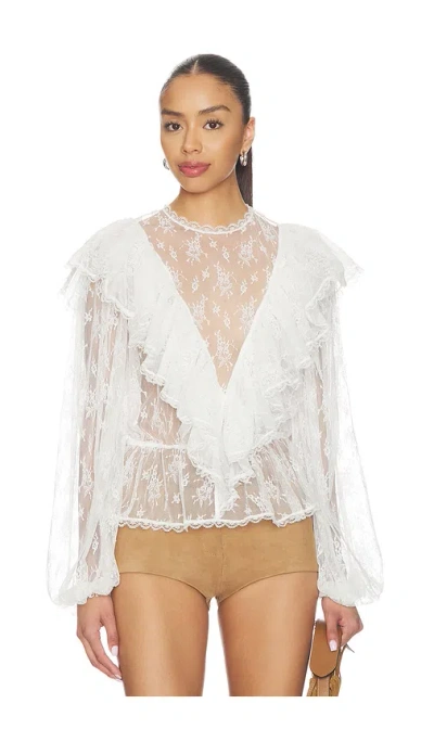 Ronny Kobo Talia Blouse In Ivory