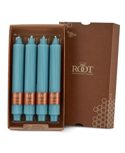 Root Candles Grecian Collenette 9" Taper Candle Set, 4 Piece In Sky