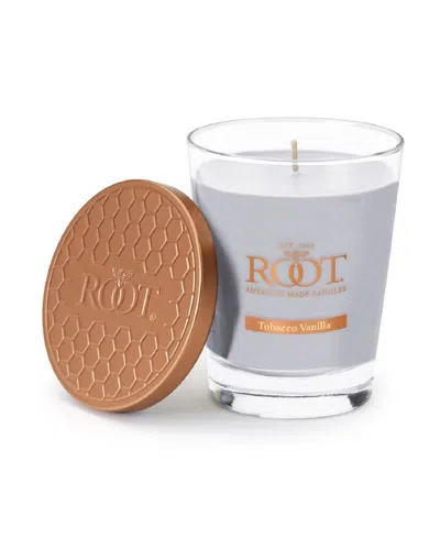 Root Candles Large Veriglass Tobacco Vanilla Fragrance Jar Candle In Platinum Gray