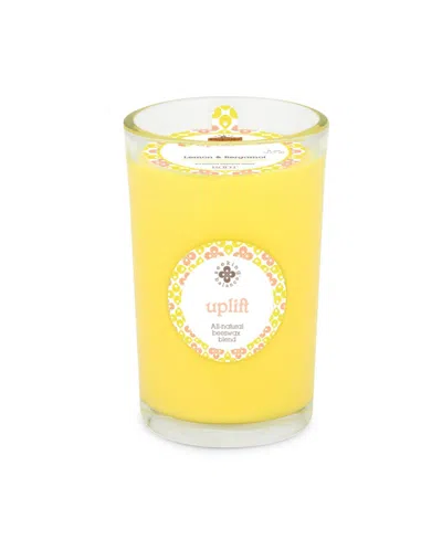 Root Candles Seeking Balance Uplift Lemon Bergamot Spa Jar Candle, 8 oz In Yellow