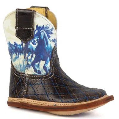 Roper Kids' Boys Wild Mustang Cowbabies Boot In Dark Brown In Multi