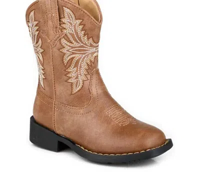 Roper Kids' Girls Luke Faux Leather Boot In Tan In Brown