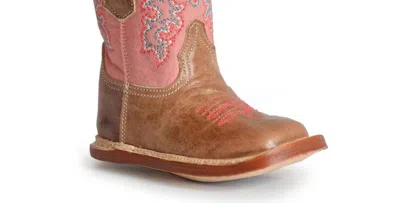 Roper Kids' Girls Marbled Leather Cowbabies Parker Cowboy Boot In Tan In Multi