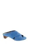 Ros Hommerson Va Va Voom Slide Sandal In Blue Suede