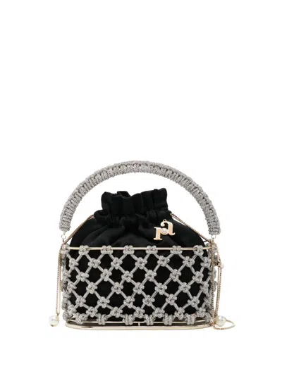 Rosantica Holli Nodi Crystal-embellished Bucket Bag In Black