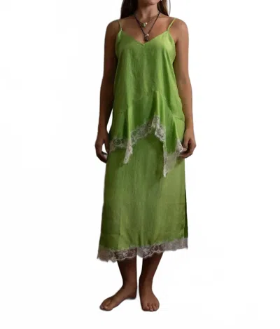 Roseanna Latte Satin Top In Green
