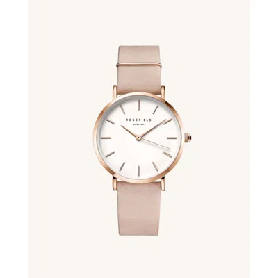 Rosefield Rose Gold  West Village Ladies Watch With Soft Pink Leather Strap