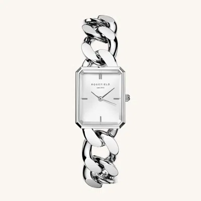 Rosefield Silver  Octagon Xs Ladies Chain Watch Studio Edition White Dial