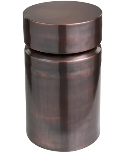 Rosemary Lane 19" Metal Drum Accent Table In Copper