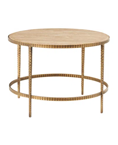 Rosemary Lane 31" X 31" X 18" Marble Coffee Table In Gold