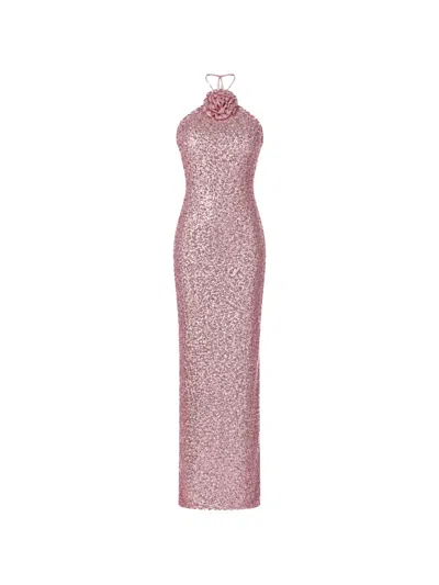 Roserry Jennifer Floral-appliqué Maxi Dress In Pink