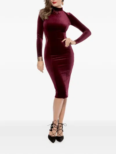 Roserry Sydney Velvet Midi Dress In Red