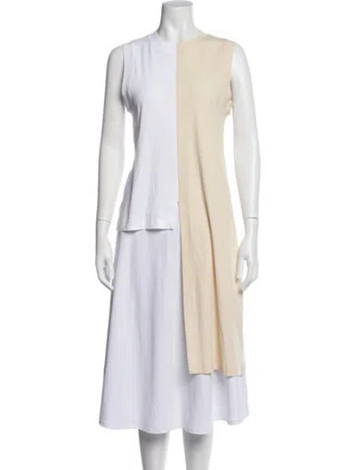 Pre-owned Rosetta Getty Colorblock Pattern Crew Neck Top In Neutrals/white