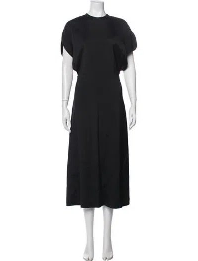 Pre-owned Rosetta Getty Crew Neck Midi Length Dress In Black